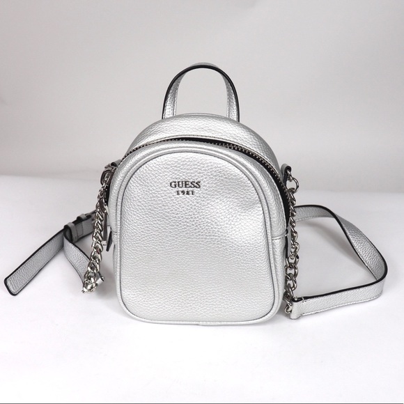 Guess Handbags - Urban Chic Mini Crossbody Bag (Silver)